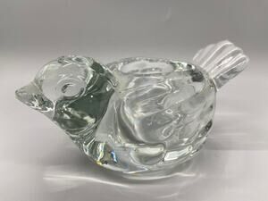 Indiana Glass Clear Glass Votive Candle Bird
